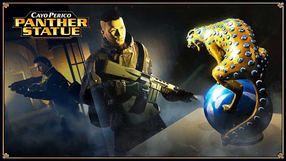 Promotional picture of the GTA Online Panther Statue during the Cayo Perico Heist return on August 6th, 2026.