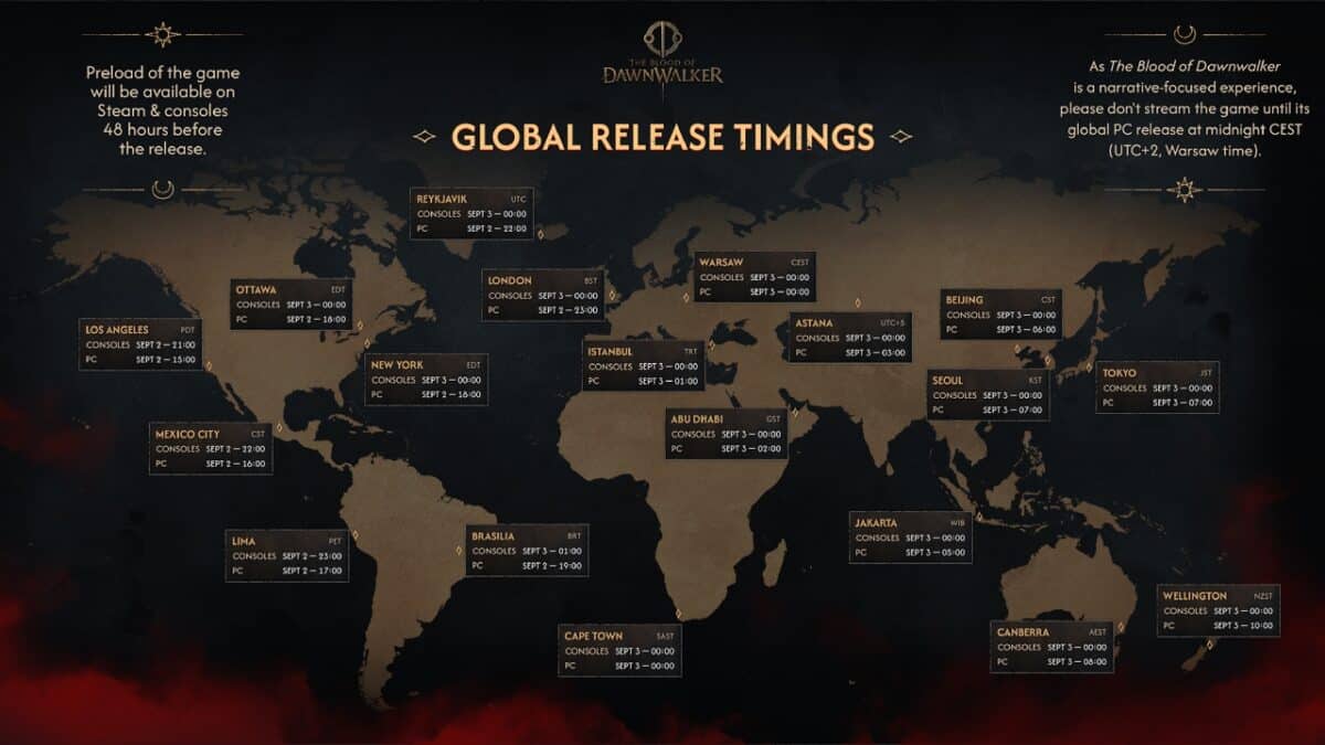the blood of dawnwalker release times