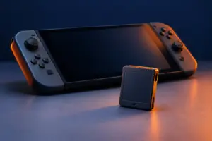 Handheld game console and physical cartridge representing the future of boxed Switch 2 games