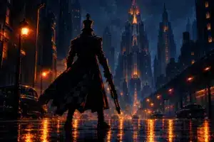 Cinematic noir scene representing Deadlock’s record concurrent player peak before release