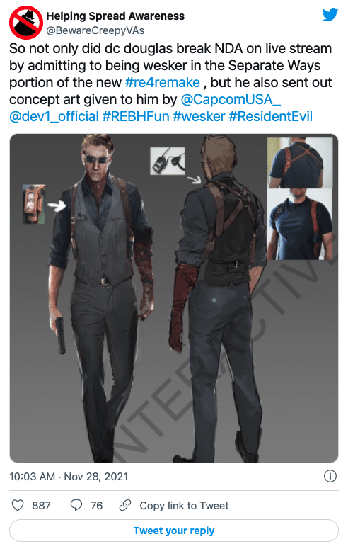 Wesker voice actor allegedly leaked Resident Evil 4 remake concept art