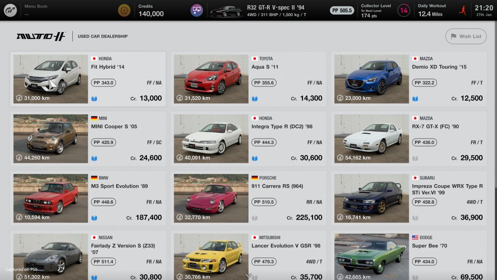 Gran Turismo 7 Used Cars screenshot