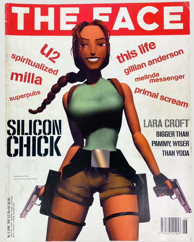 Then PlayStation icon Lara Croft on the cover of 'The Face'