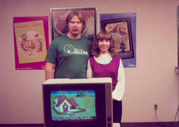 Ken and Roberta Williams with King's Quest, circa 1984.