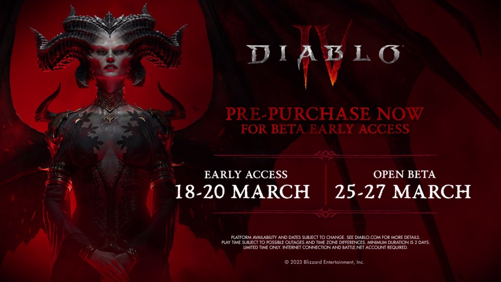 diablo 4 open beta early access march 2023