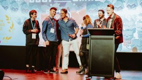 Cult of the Lamb developers, Massive Monster accept their award at the 2022 AGDAs