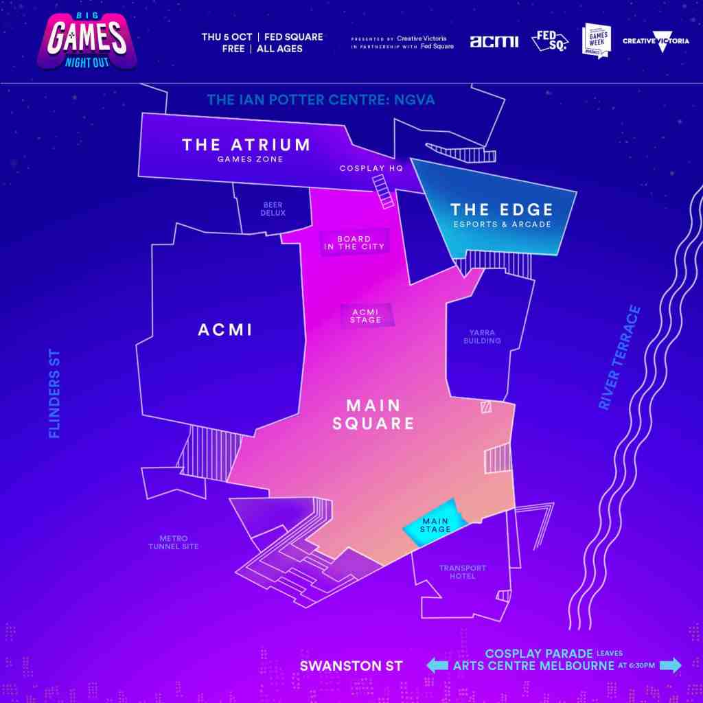 MIGW 2023 Big Games Night Out map