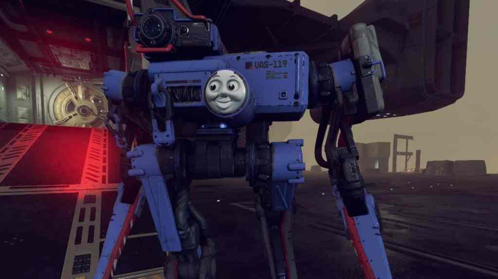 Starfield mod turns Vasco into Thomas the Tank Engine