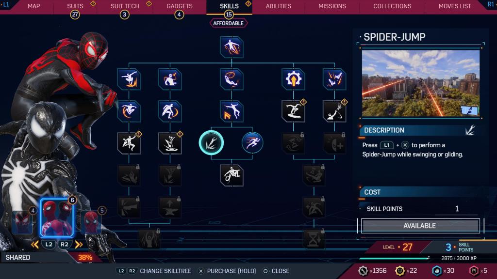marvel's spider-man 2 skills guide game