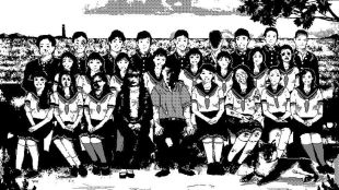 An eerie class photo from WORLD OF HORROR