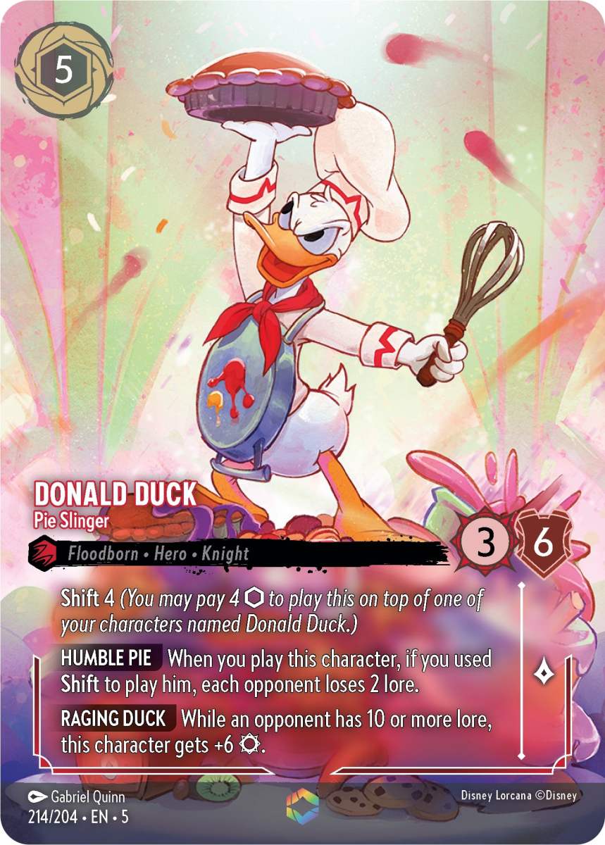 donald duck pie slinger enchanted card 