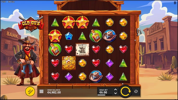 screenshot of Old Gun slot game