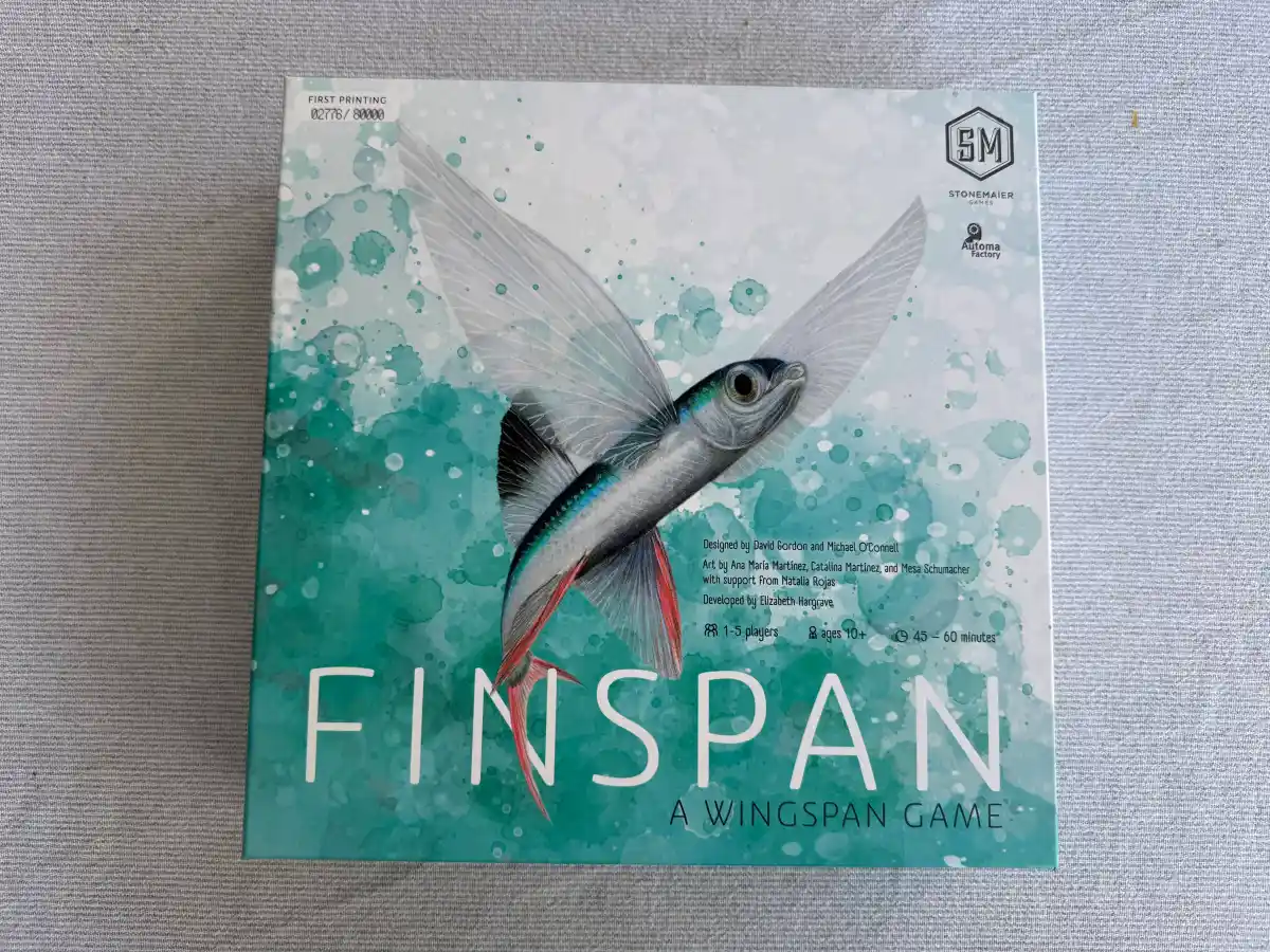 Finspan - a photo of the box, which has a fish in water and the word "FINSPAN" written across it