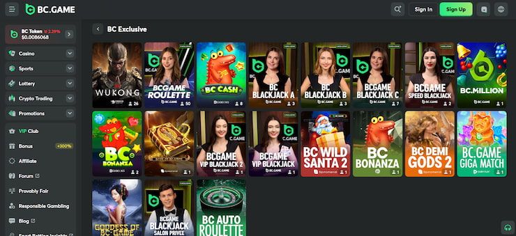 BC.Game exclusive games