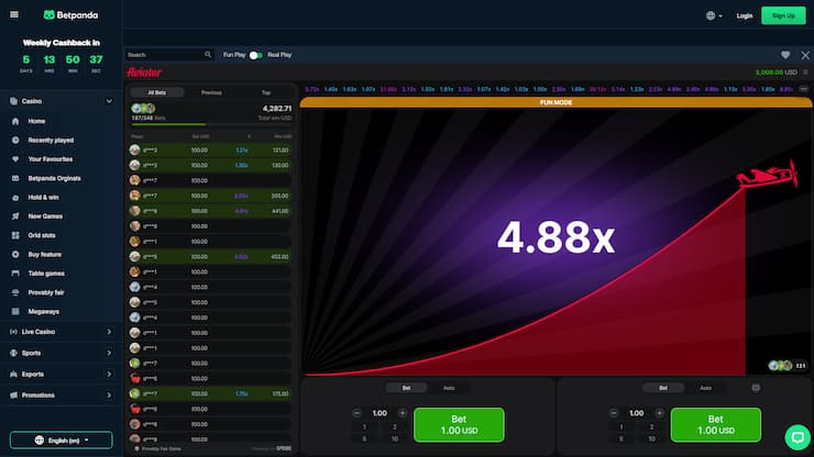 Aviator Gambling at BetPanda Casino