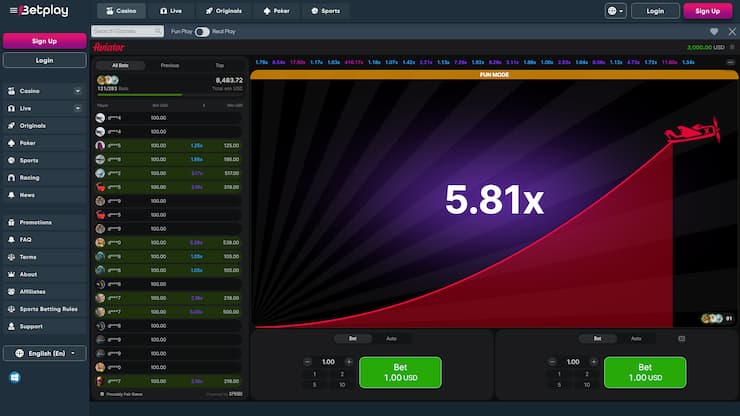 Aviator Gambling at Betplay Casino