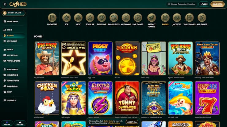 Cashed Casino Online Pokies