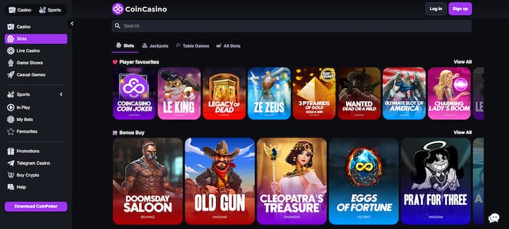 Coincasino slots library - online casino UAE