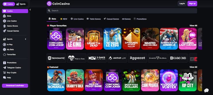 Coincasino start page - top online casino UAE