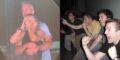 Coldplay Kiss Cam affair controversy caught on camera next to the viral meme of guys on a couch cheering at a TV as if they were playing a video game or cheering on a sports event