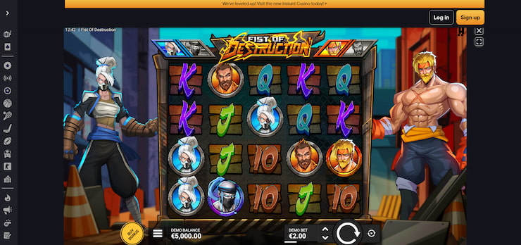 Play the Fist of Destruction slot at Instant Casino