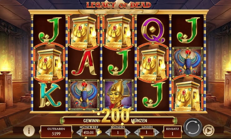 Legacy of dead slot main game