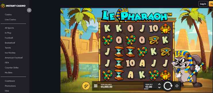 Le_Pharaoh_slot review at Instant Casino