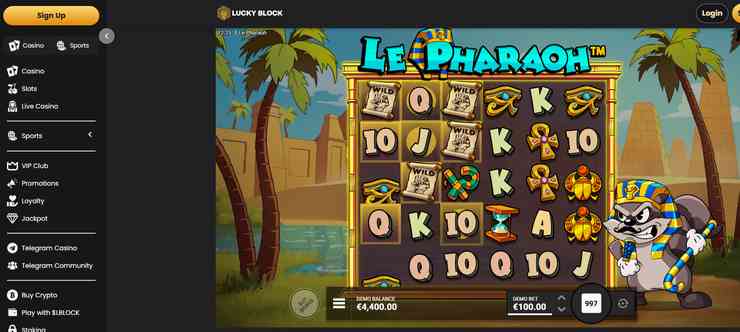 Le_Pharaoh_Slot gameplay at Lucky_Block