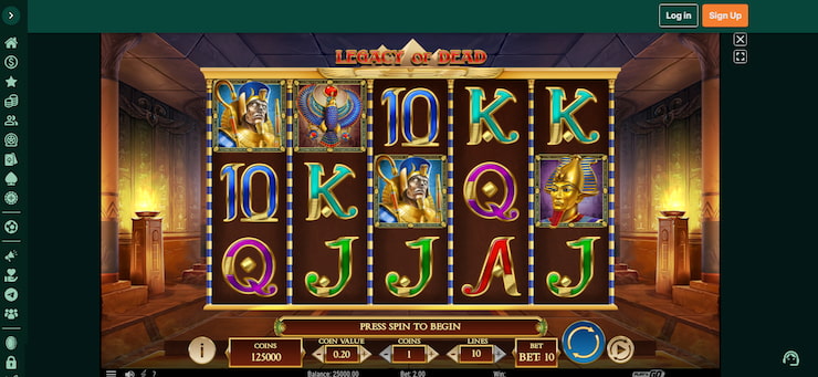 TG.Casino - Legacy of Dead slot demo