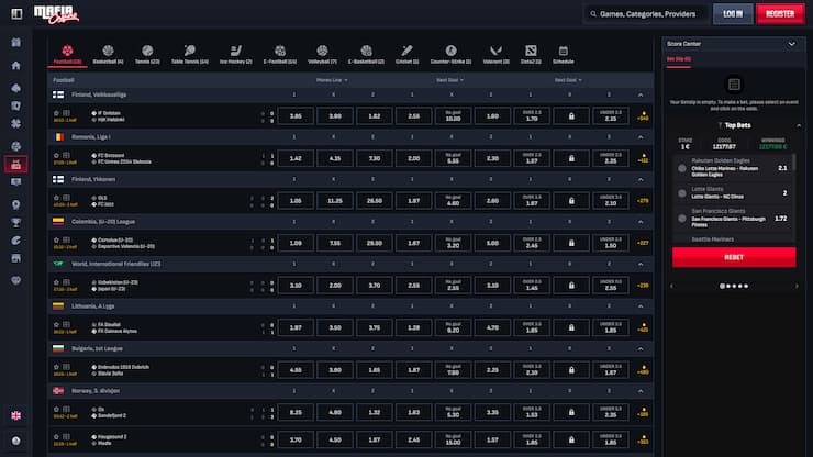 Mafia Casino Football Bets