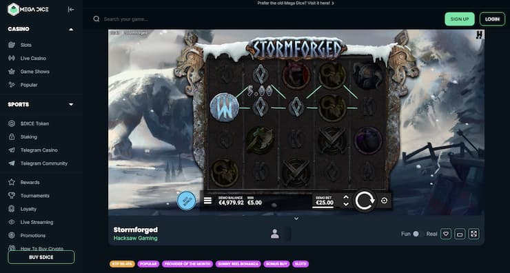 Mega Dice Stormforged slot review