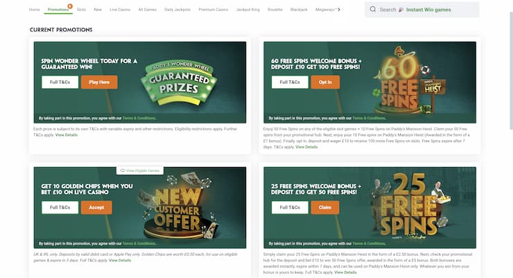 PaddyPower Casinos not on GamStop