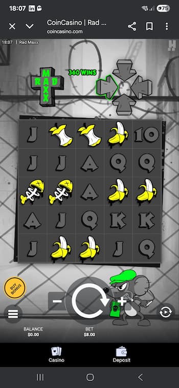 A mobile image from our Rad Maxx slot review 