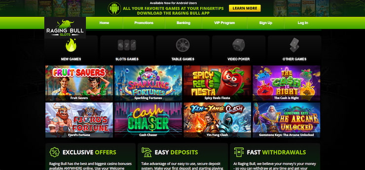 Raging Bull new games