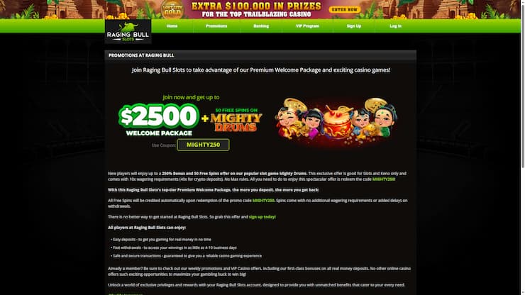 Raging Bull Welcome Bonus