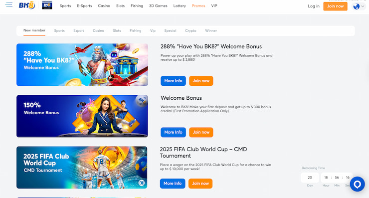 Bk8 Casino Lobby Best online casino in Singapore