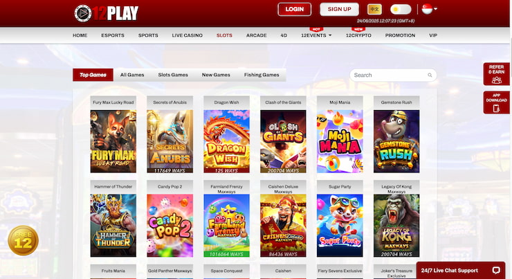 12Play online casino in Singapore - top new games