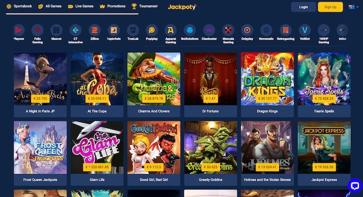 Jackpoty casino lobby