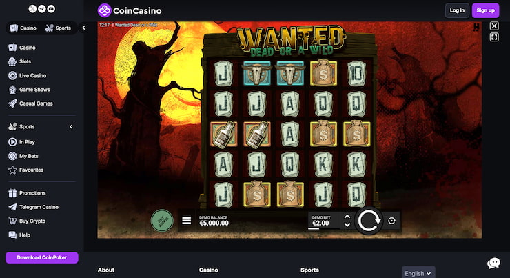 Coin Casino Wanted dead or a wild slot demo