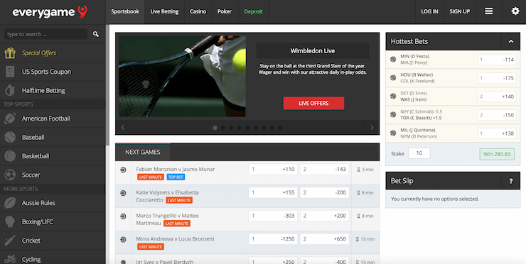sports gambling options at everygame