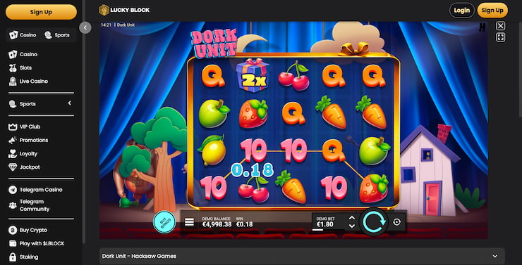 Lucky Block Casino Dork Unit Game