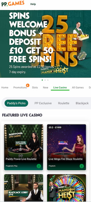 paddy power british mobile casino app