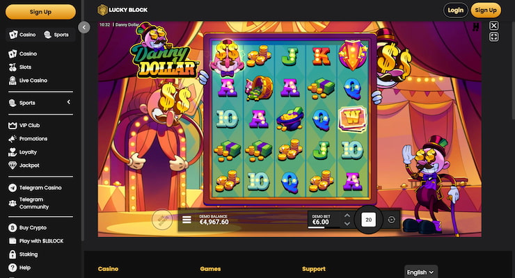 Lucky Block Casino Danny Dollar