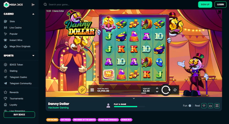 Mega Dice Casino Danny Dollar