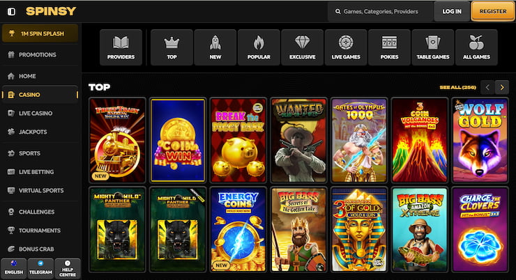 Second best Australian online pokies site, Spinsy