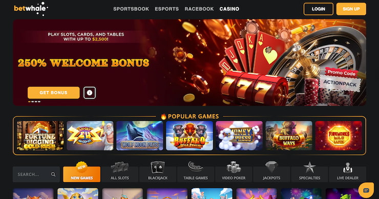 BetWhale Casino homepage