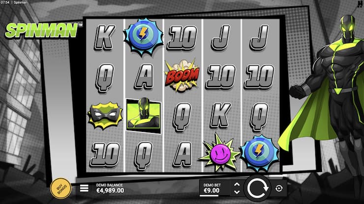 An image of gameplay from our Spinman slot review 