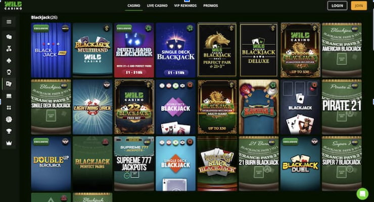 wild casino blackjack variants