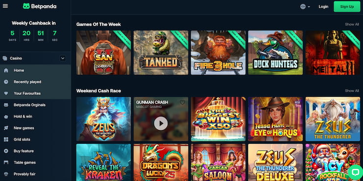 a look at the betpanda crypto casino's online slots selection