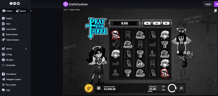 <em>Pray for Three</em> slot review at Coin Casino